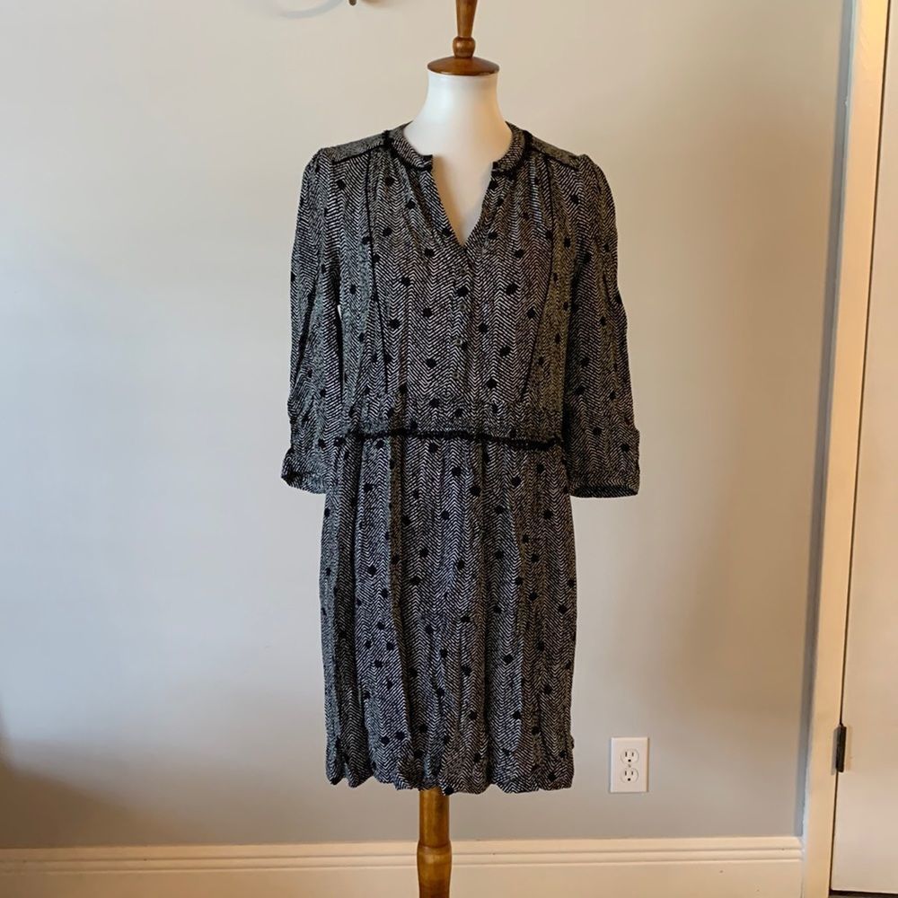 [Maeve] Black/White Pattern Dress - Size Medium